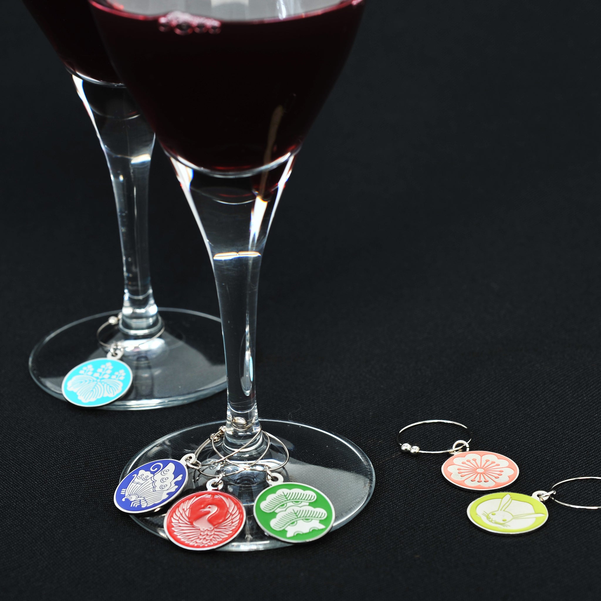 Wine Glass Markers <br> &lt; Japanese Family Crest &gt;